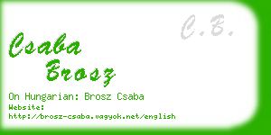 csaba brosz business card